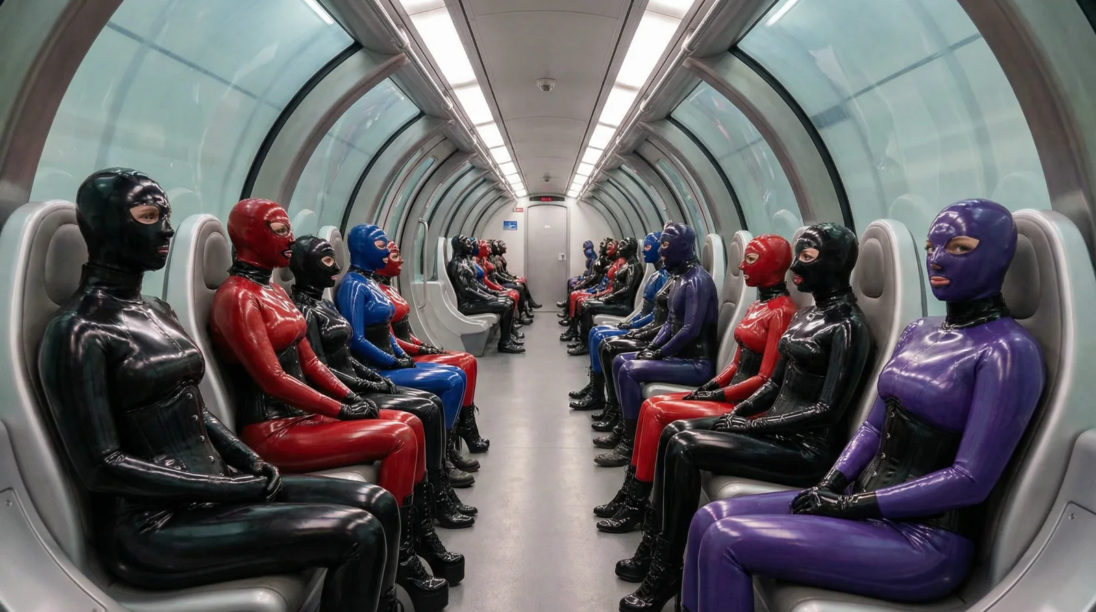 Citizens travelling inside the White Cities